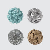 Four spheres representing the plant extracts, vitamins and amino acids in the Hair Luxious Volumizing formula